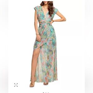 Ramy Brook Genesis Foil Cutout Gown